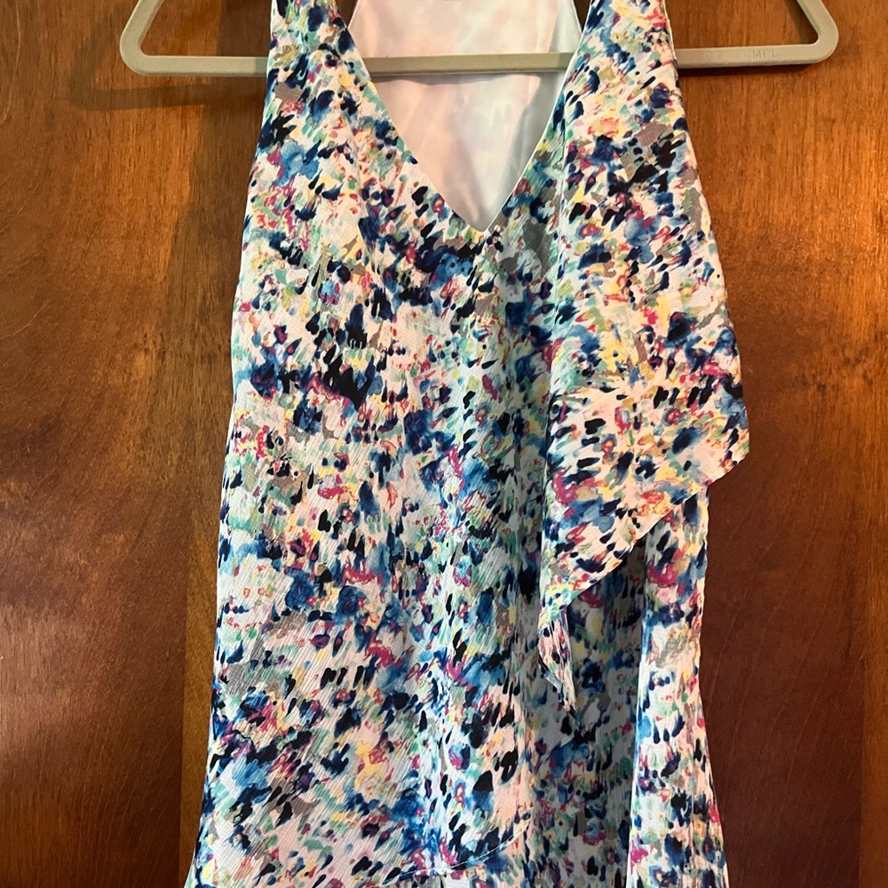 Ann Taylor White and Gray Blouse